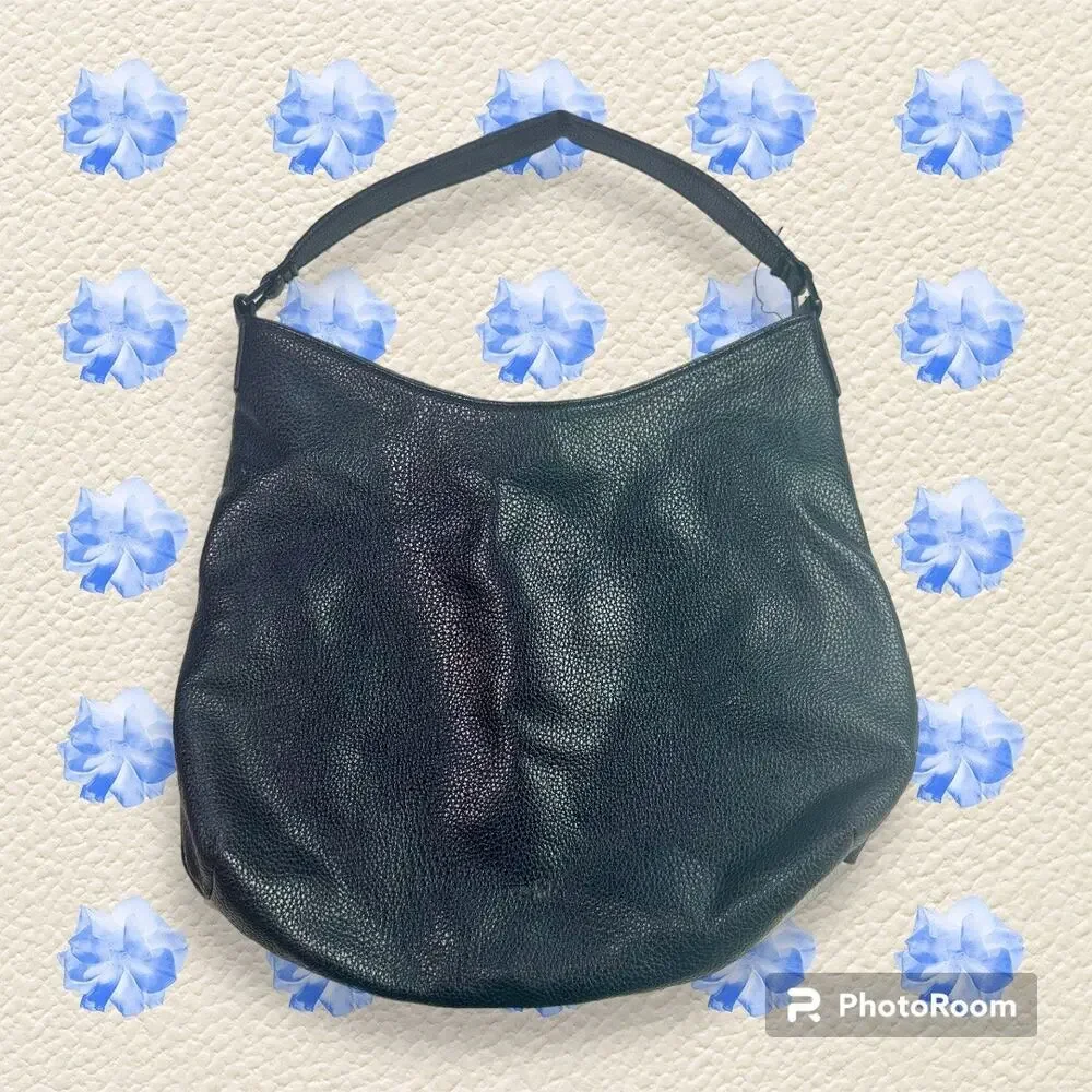 Colab Gray & Black Vegan Leather Large Size Minimalist Mod Hobo Bag Purse